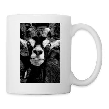Funny goat black white photography - Mug - white - Right