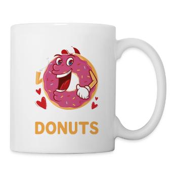 Roses are red blah blah blah donuts - Tasse - Weiß - Rechts