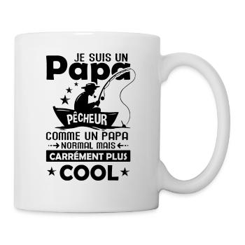 Papa pêche cadeau drôle pêcheur pêcher - Mug blanc - blanc - Droite