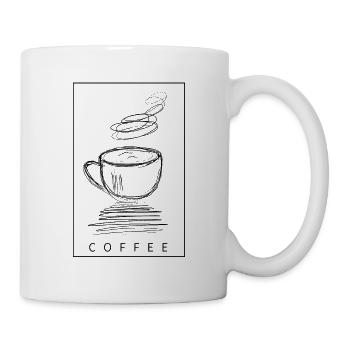 Coffee Heiße dampfende Kaffeetasse Zeichnung - Tasse - Weiß - Rechts