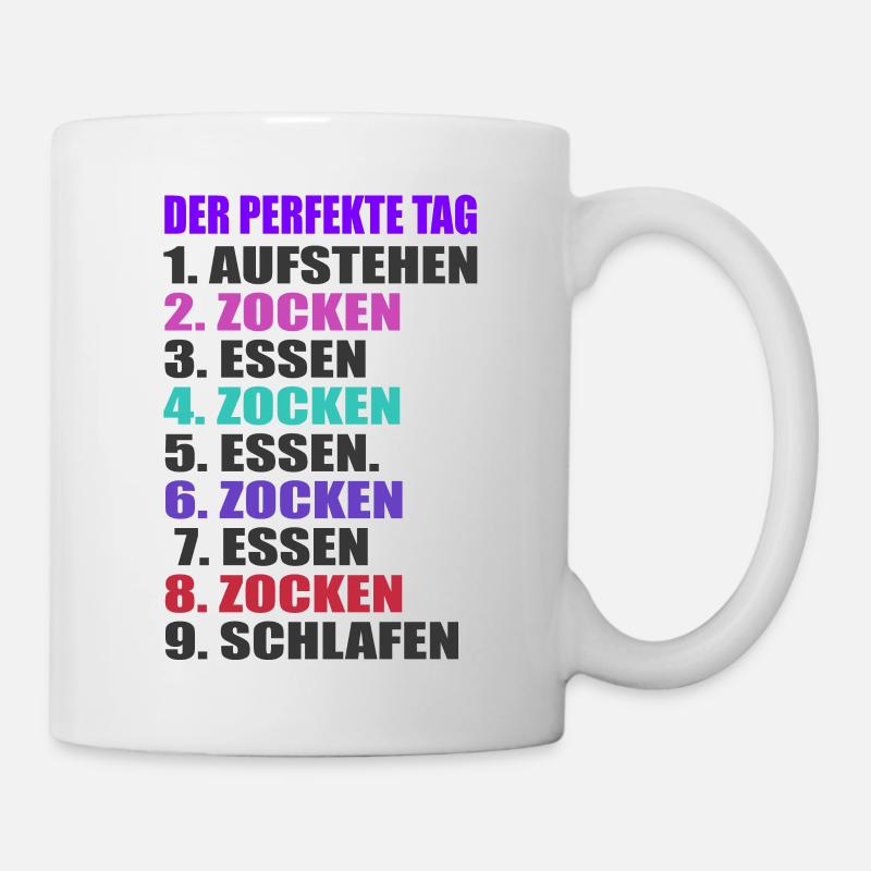 Der perfekte Tag zocken Gamer Geschenk - Tasse - Weiß