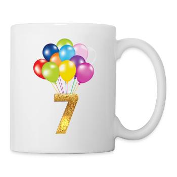 7 enfants fêtent leur heureux anniversaire - Mug blanc - blanc - Droite