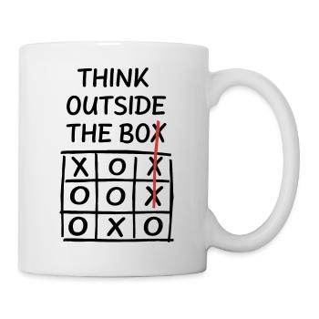 Think Outside The Box - Tik Tak Toe - Mug - white - Right