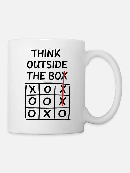 Think Outside The Box - Tik Tak Toe - Tasse - Weiß