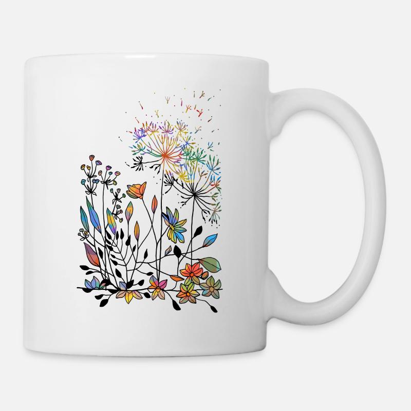 Blumen - Tasse - Weiß