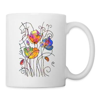 Blumen - Tasse - Weiß - Rechts