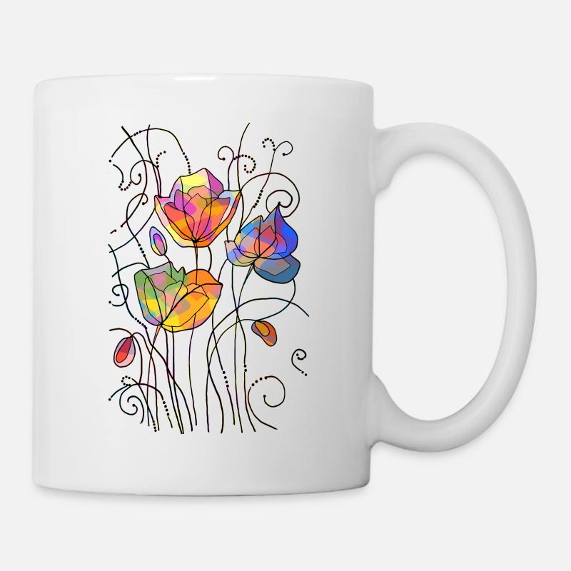 Fleurs - Mug blanc - blanc