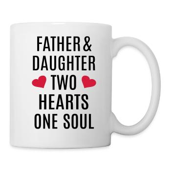 Vater und Tochter Herz Seele Bester Papa Vatertag - Tasse - Weiß - Rechts