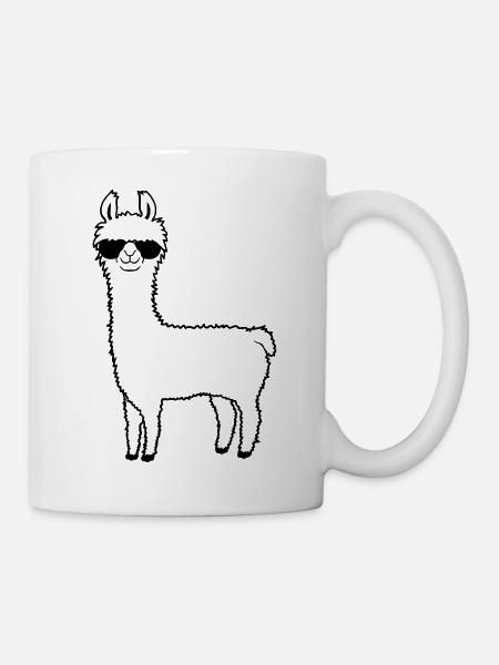 Lama Cool Sonnenbrille - Tasse - Weiß