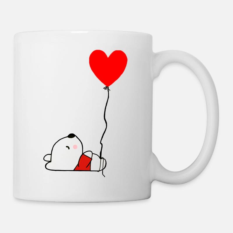 Bär Herz Liebe Ballon - Tasse - Weiß