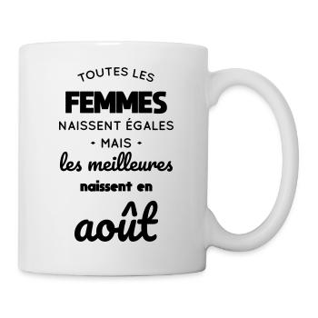 Femmes égales les meilleures naissent en Août - Mug blanc - blanc - Droite