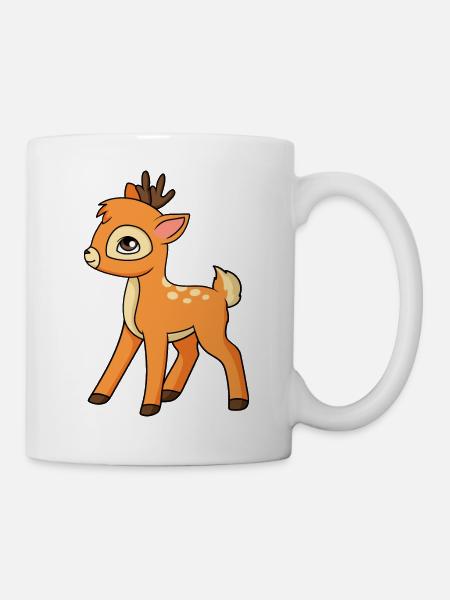 Chevreuil chevreuil doux forêt enfant bébé t-shirt - Mug blanc - blanc
