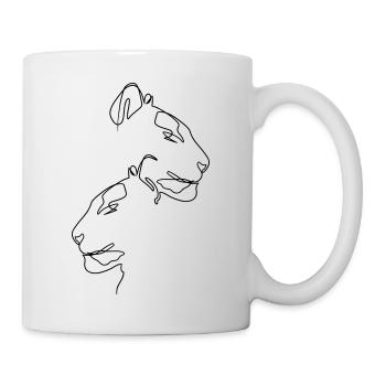 Tiger Kontur Löwe - Tasse - Weiß - Rechts
