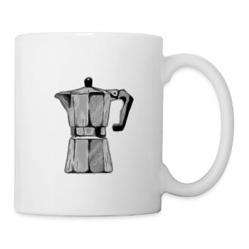 MokaPot Croquis Gris - Mug blanc - blanc - Droite