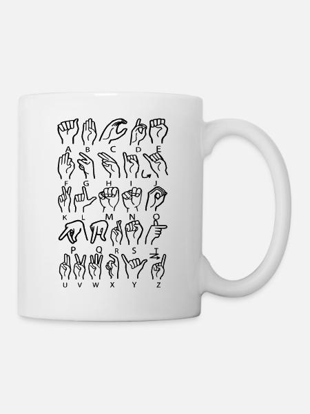 Sourd sourde-muette Deaf Cadeau - Mug blanc - blanc