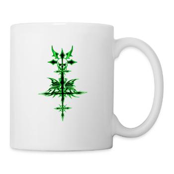 gothic cross and skullgreen - Mug - white - Right