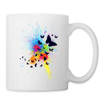 Schmetterling Butterfly Color Splash - Mug - white - Right