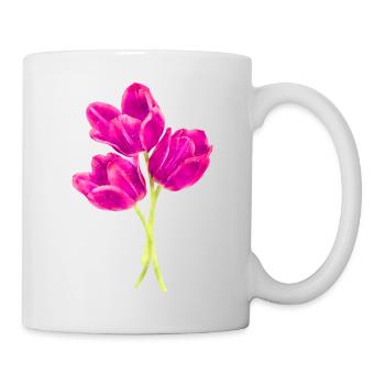 Watercolors Flowers Spring Spring Beginning Tulip - Mug - white - Right