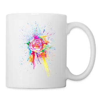 Rose Blume Flower Color Splash - Tasse - Weiß - Rechts