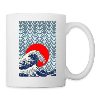 Japan retro Wave Kanagawa Stil Poster Geschenk - Tasse - Weiß - Rechts