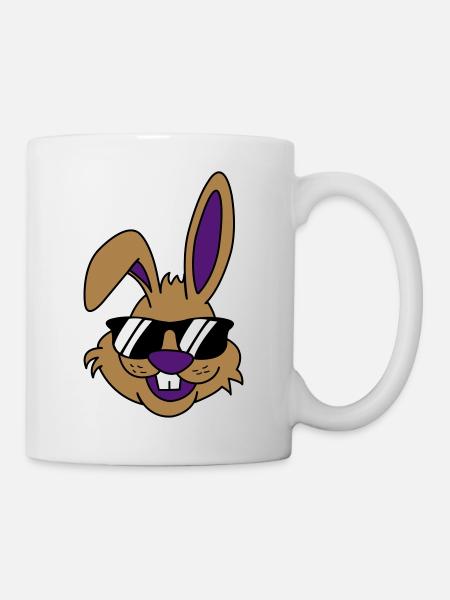 hase cool - Tasse - Weiß