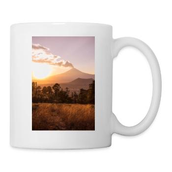 Coucher du soleil volcan Mexico - Mug blanc - blanc - Droite