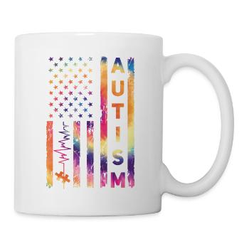 American USA Flag Autism Aware... Autism Awareness - Tasse - Weiß - Rechts