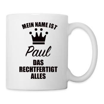 Paul Name Vorname Geschenk - Tasse - Weiß - Rechts