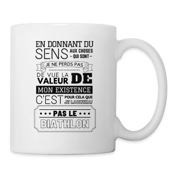 Je ne lâcherai pas le biathlon - Mug blanc - blanc - Droite