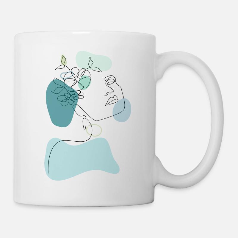 Art minimaliste OneLine art et art d’art en ligne - Mug blanc - blanc