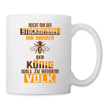 Stockmeißel könig volk Geschenk Biene Imker Honig - Tasse - Weiß - Rechts