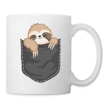 Sweet sloth in breast pocket - Mug - white - Right