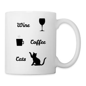WINE COFFEE CATS :: GIFT - Mug - white - Right