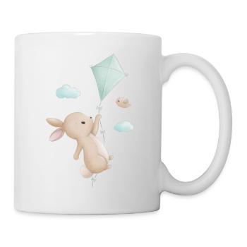 Hase mit Drachen - Tasse - Weiß - Rechts