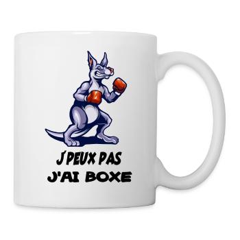 J'peux pas j'ai boxe, boxe anglaise kangourou - Mug blanc - blanc - Droite