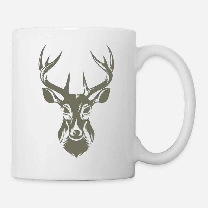 Coole Hirsch Illustration - Tasse - Weiß