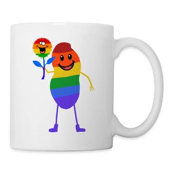 Erdnuss Gay Liebe Anders Partnerschaft LGBT Paar - Tasse - Weiß - Rechts