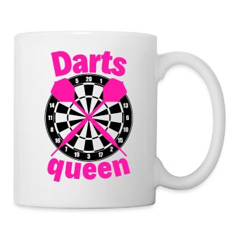 Darts Queen Dart Geschenk für Frauen - Tasse - Weiß - Rechts
