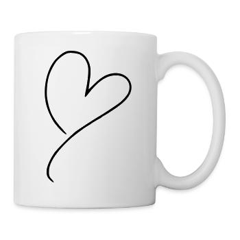 Émoji de coeur esquisse - Mug blanc - blanc - Droite