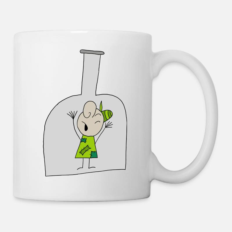 Junge in der Flasche - Tasse - Weiß