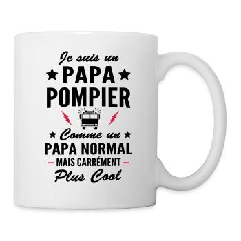 je suis un papa pompier / Papa pompier - Mug blanc - blanc - Droite