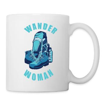 Wanderwoman Woman Hiking Backpack Bagpack Gift - Mug - white - Right