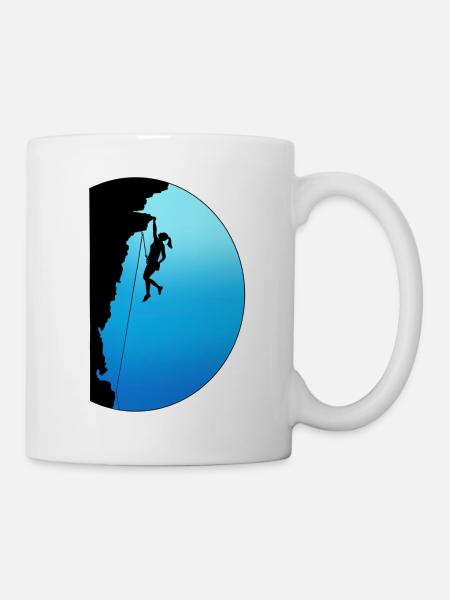 " Climb on " (She, blue) - Mug - white