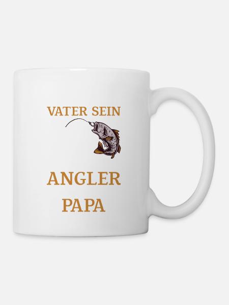 Vater Papa Angler Fischer Geschenkidee - Tasse - Weiß