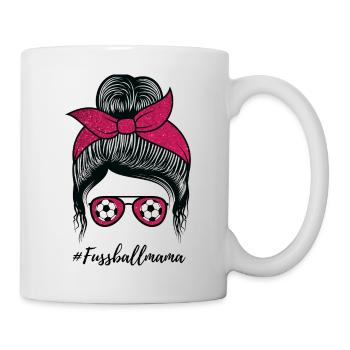 Fussballmama - Mama eines Fußballers - Fussball - Tasse - Weiß - Rechts