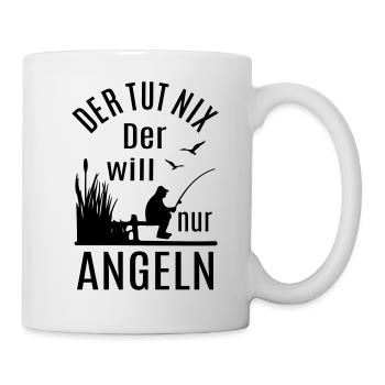 Angler Angeln Angelrute Teich Steg lustige Sprüche - Tasse - Weiß - Rechts