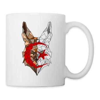 Fennec and flag of Algeria in polysphere 2 - Mug - white - Right