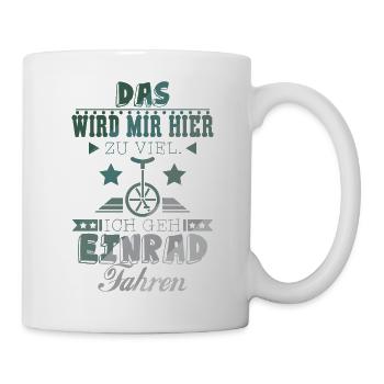 Einradfahrer fahren Einrad auf Unicycle - Tasse - Weiß - Rechts
