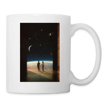 Sœurs - Retro Futuristic Collage Design - Mug blanc - blanc - Droite