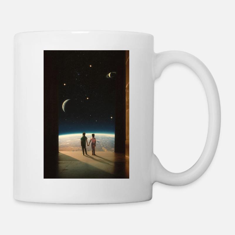 Sisters - Retro Futuristic Collage Design - Mug - white